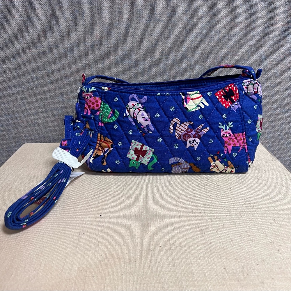 Vera Bradley Mini Slouchy Bucket Crossbody Bag Catnip Christmas NWT